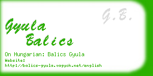 gyula balics business card